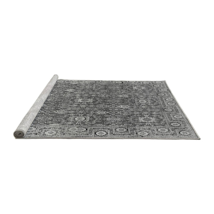 Sideview of Machine Washable Oriental Gray Industrial Rug, wshurb1445gry