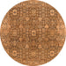 Round Oriental Orange Industrial Rug, urb1445org