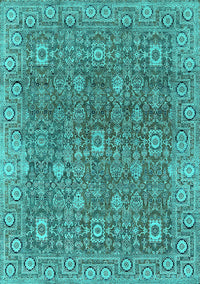 Oriental Turquoise Industrial Rug, urb1445turq