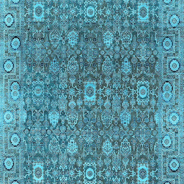 Machine Washable Oriental Light Blue Industrial Rug, wshurb1445lblu