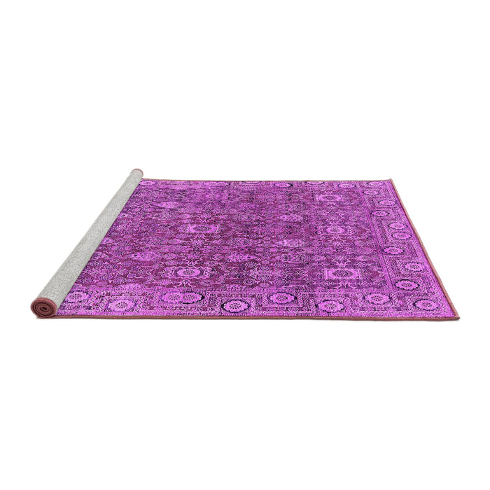 Sideview of Machine Washable Oriental Pink Industrial Rug, wshurb1445pnk