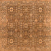 Square Oriental Orange Industrial Rug, urb1445org