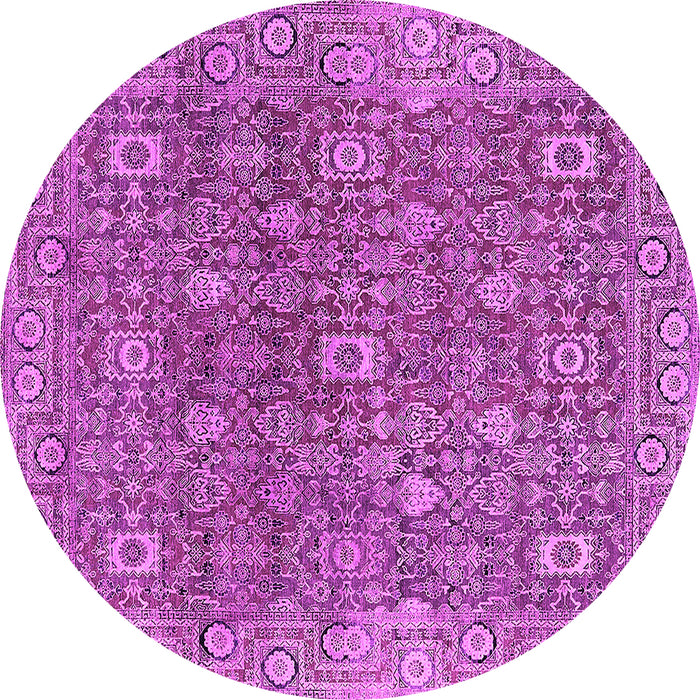 Round Oriental Pink Industrial Rug, urb1445pnk