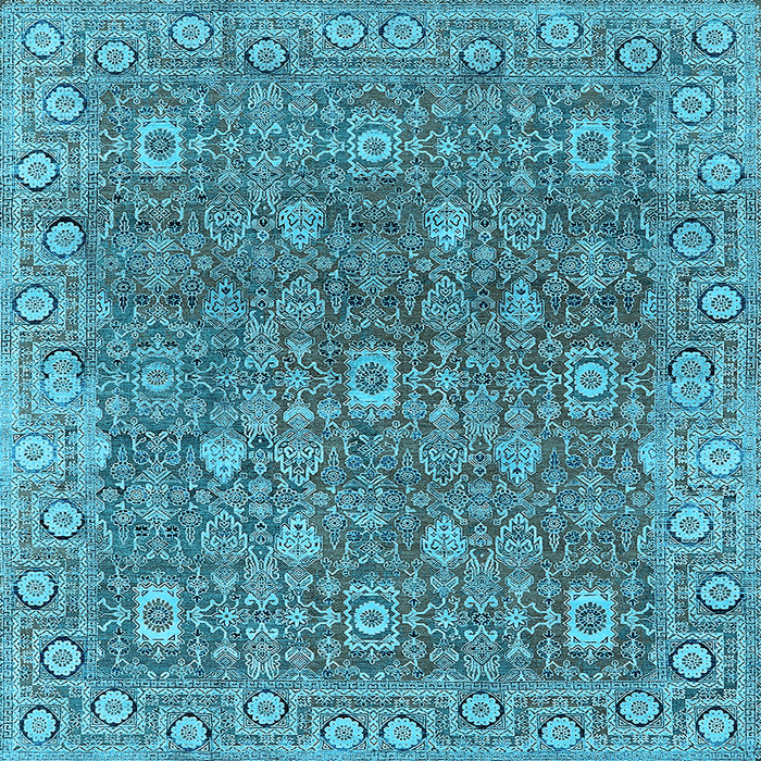 Square Oriental Light Blue Industrial Rug, urb1445lblu