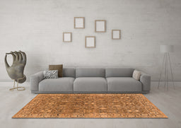Machine Washable Oriental Orange Industrial Area Rugs in a Living Room, wshurb1445org