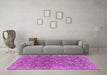 Machine Washable Oriental Pink Industrial Rug in a Living Room, wshurb1445pnk