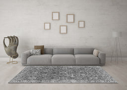 Machine Washable Oriental Gray Industrial Rug in a Living Room,, wshurb1445gry