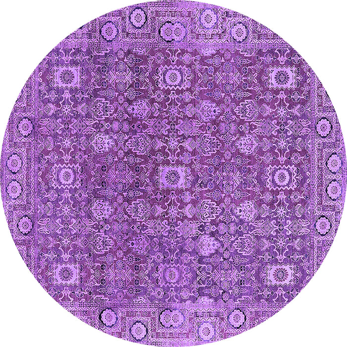 Round Oriental Purple Industrial Rug, urb1445pur