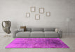 Machine Washable Oriental Pink Industrial Rug in a Living Room, wshurb1446pnk