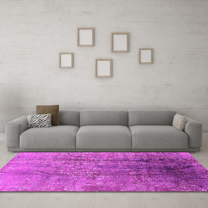 Machine Washable Oriental Pink Industrial Rug in a Living Room, wshurb1446pnk
