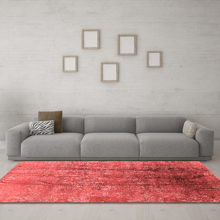 Industrial Red Washable Rugs