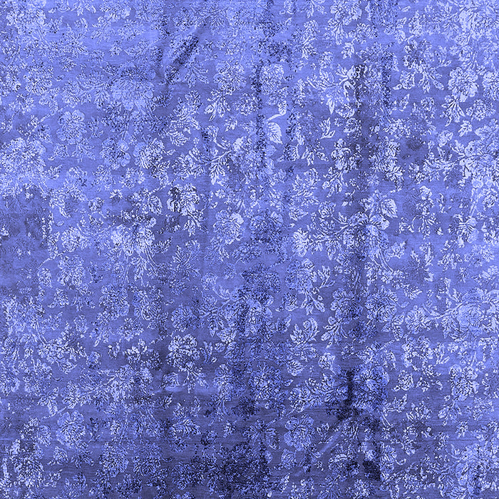 Machine Washable Oriental Blue Industrial Rug, wshurb1446blu