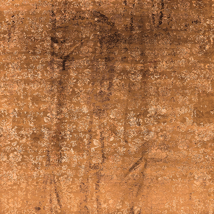 Square Oriental Orange Industrial Rug, urb1446org