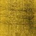 Square Machine Washable Oriental Yellow Industrial Rug, wshurb1446yw