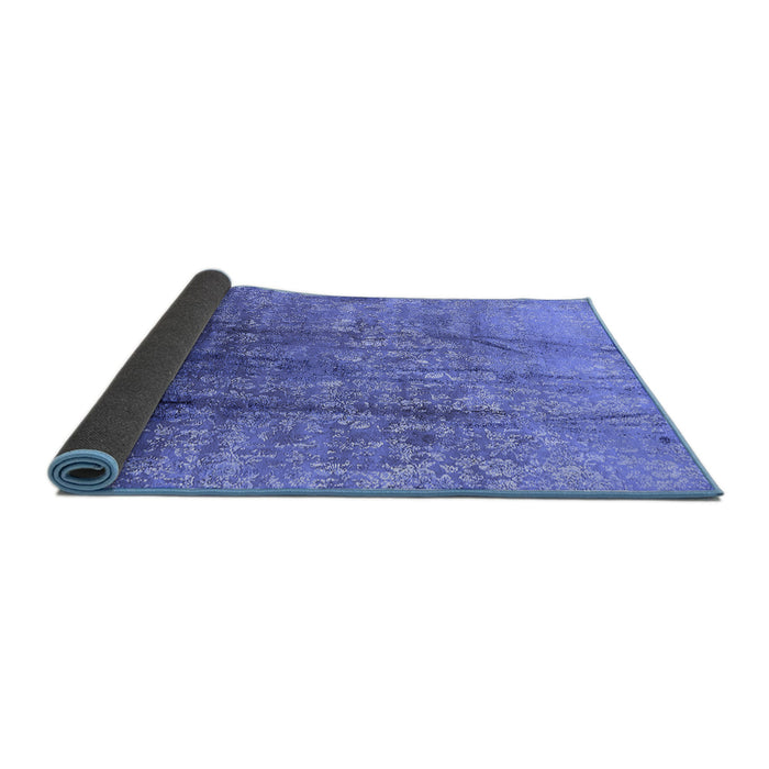 Sideview of Oriental Blue Industrial Rug, urb1446blu