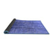 Sideview of Oriental Blue Industrial Rug, urb1446blu