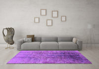 Machine Washable Oriental Purple Industrial Rug, wshurb1446pur