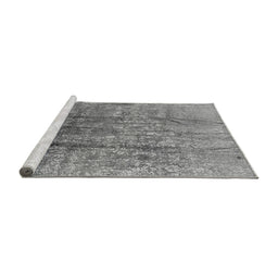 Sideview of Machine Washable Oriental Gray Industrial Rug, wshurb1446gry