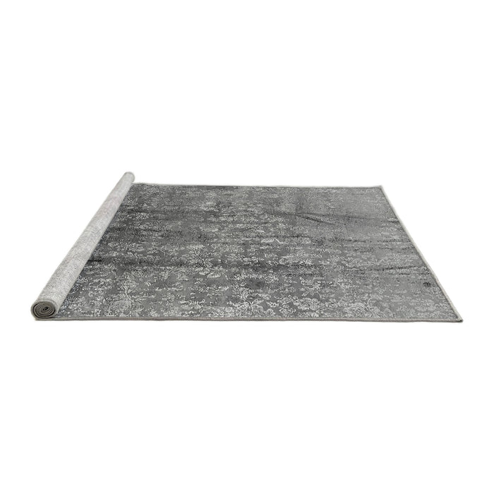 Sideview of Machine Washable Oriental Gray Industrial Rug, wshurb1446gry