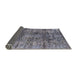 Sideview of Mid-Century Modern Black Oriental Rug, urb1447