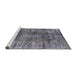 Sideview of Machine Washable Industrial Modern Black Rug, wshurb1447