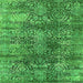 Square Oriental Green Industrial Rug, urb1447grn