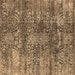 Square Oriental Brown Industrial Rug, urb1447brn