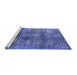 Sideview of Machine Washable Oriental Blue Industrial Rug, wshurb1447blu