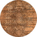 Round Oriental Orange Industrial Rug, urb1447org