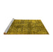 Sideview of Machine Washable Oriental Yellow Industrial Rug, wshurb1447yw