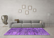Machine Washable Oriental Purple Industrial Area Rugs in a Living Room, wshurb1447pur
