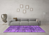 Machine Washable Oriental Purple Industrial Rug, wshurb1447pur