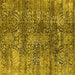 Square Machine Washable Oriental Yellow Industrial Rug, wshurb1447yw