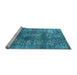 Sideview of Machine Washable Oriental Light Blue Industrial Rug, wshurb1447lblu