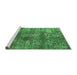 Sideview of Machine Washable Oriental Emerald Green Industrial Area Rugs, wshurb1447emgrn