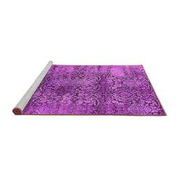 Sideview of Machine Washable Oriental Pink Industrial Rug, wshurb1447pnk