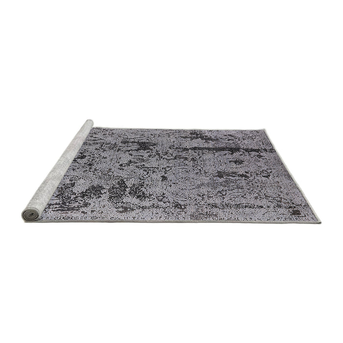 Sideview of Machine Washable Industrial Modern Gray Rug, wshurb1448