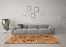 Machine Washable Oriental Orange Industrial Area Rugs in a Living Room, wshurb1448org