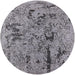 Round Mid-Century Modern Gray Oriental Rug, urb1448