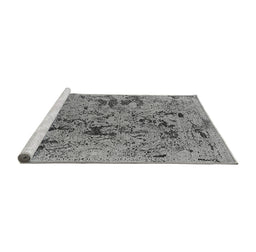 Sideview of Machine Washable Oriental Gray Industrial Rug, wshurb1448gry