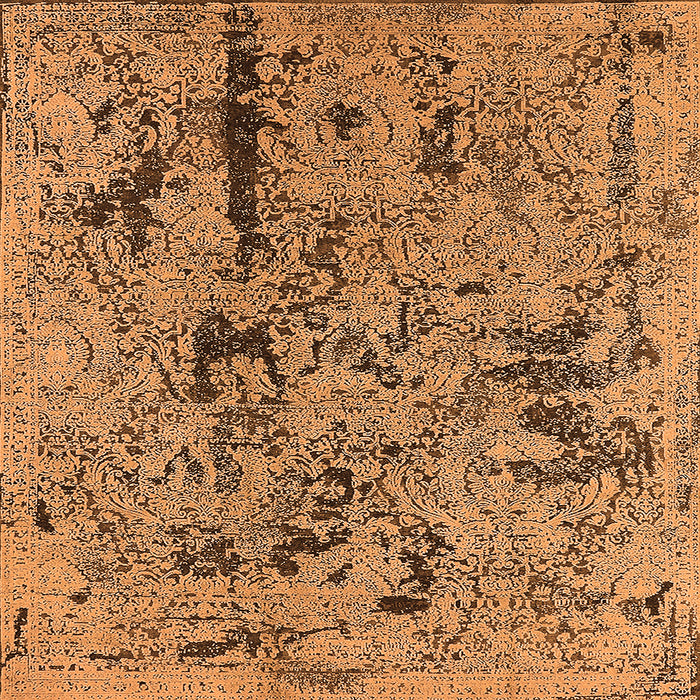 Square Oriental Orange Industrial Rug, urb1448org