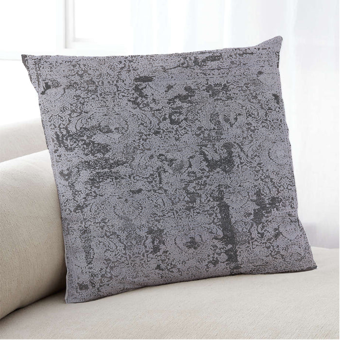 Lifestyle Image of Mid-Century Modern Urban Square Gray Throw Pillow, 18 inch by 18 inch, pwurb1448