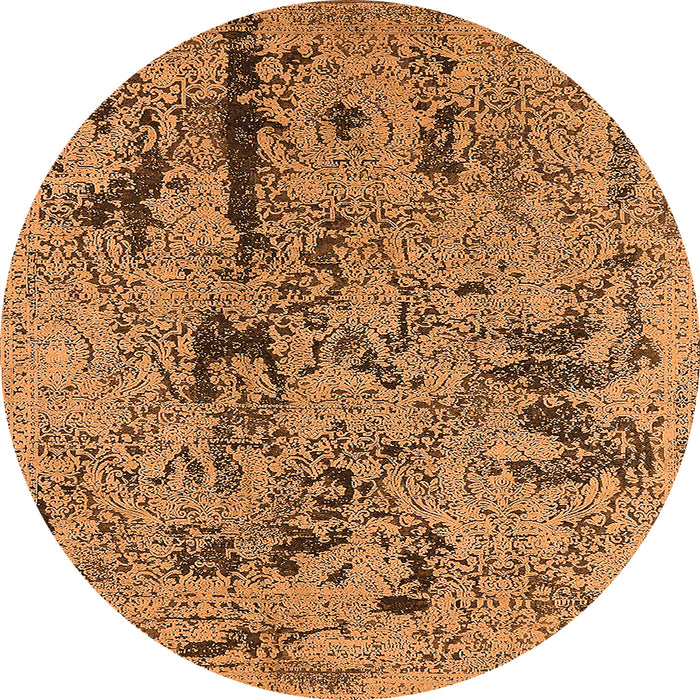 Round Oriental Orange Industrial Rug, urb1448org