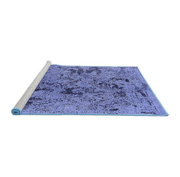 Sideview of Machine Washable Oriental Blue Industrial Rug, wshurb1448blu