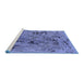 Sideview of Machine Washable Oriental Blue Industrial Rug, wshurb1448blu