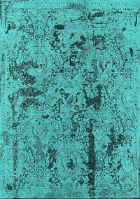 Oriental Turquoise Industrial Rug, urb1448turq