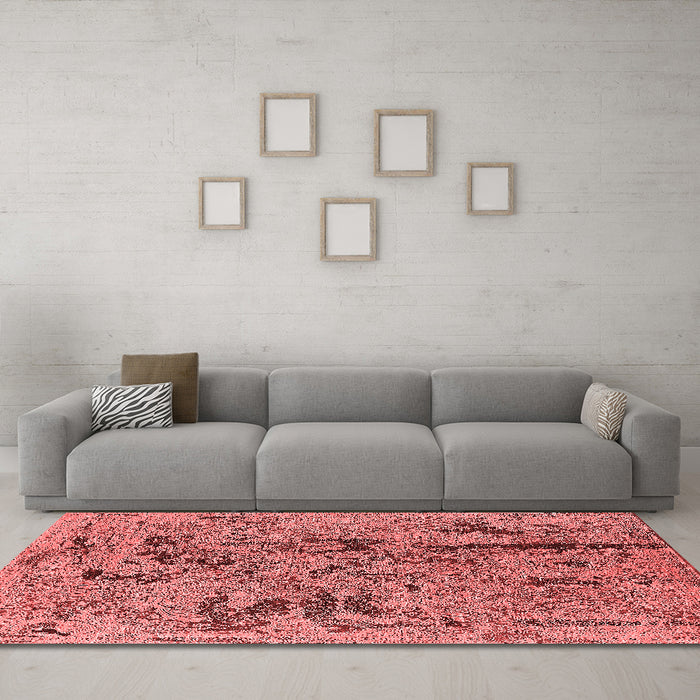 Industrial Red Washable Rugs