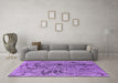 Machine Washable Oriental Purple Industrial Area Rugs in a Living Room, wshurb1448pur