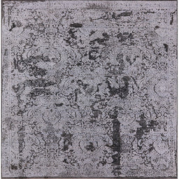 Square Mid-Century Modern Gray Oriental Rug, urb1448