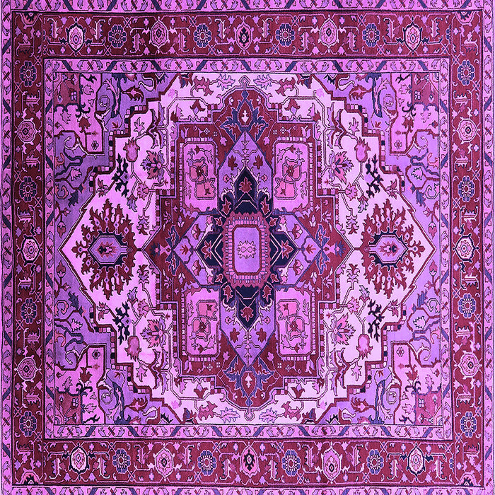 Square Machine Washable Oriental Purple Industrial Area Rugs, wshurb1449pur